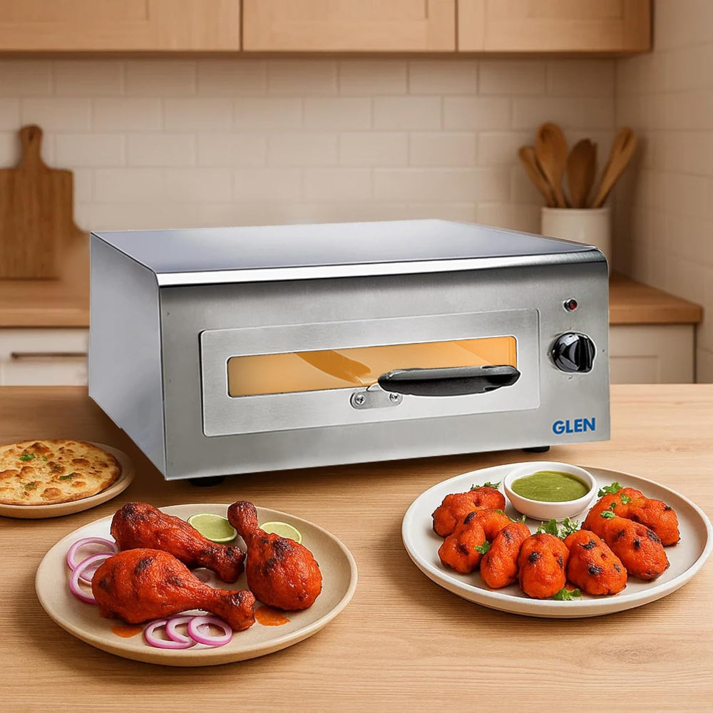 Glen Electric 1100 Watts Tandoor and Grill with Matt Finish | Stainless Steel Body | Silver