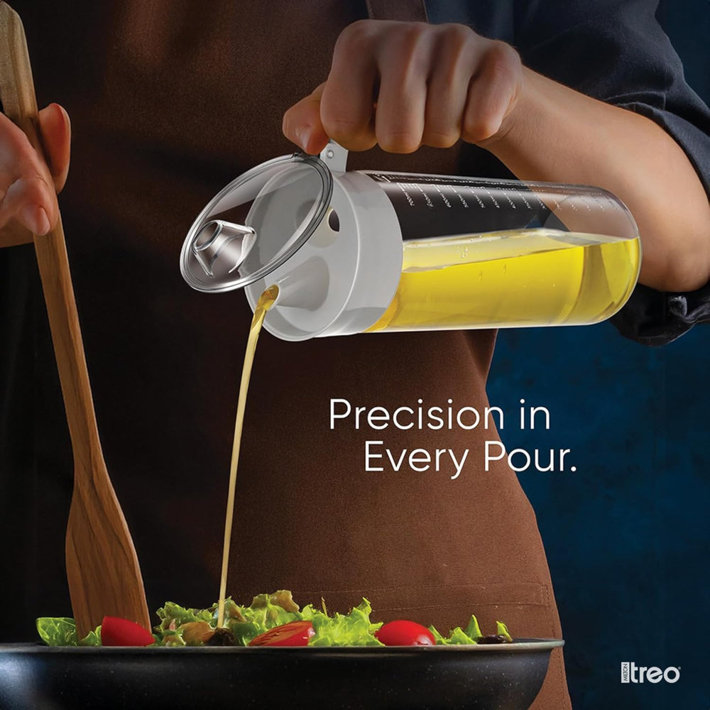 Treo Flow Borosilicate Glass Oil Dispenser | Transparent | 1 Pc