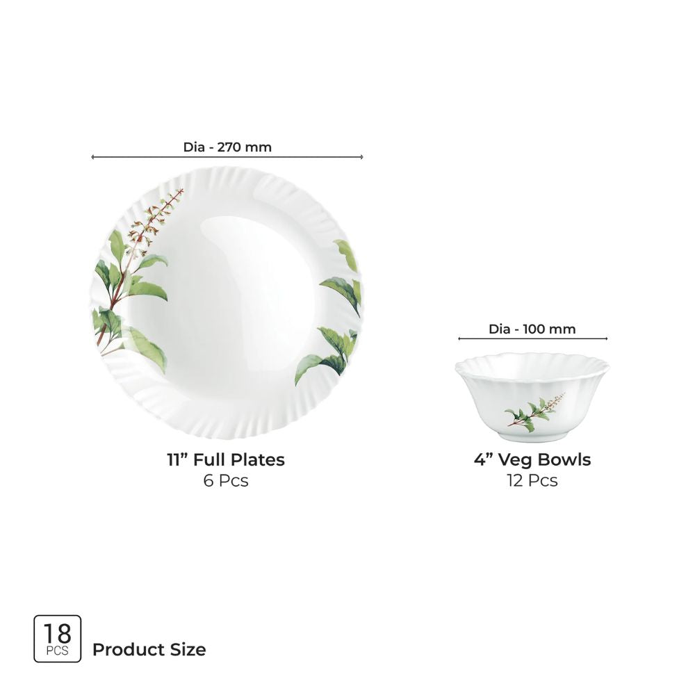 Treo Aurelia Collection Opalware Dinner Set | Set of 18 Pcs