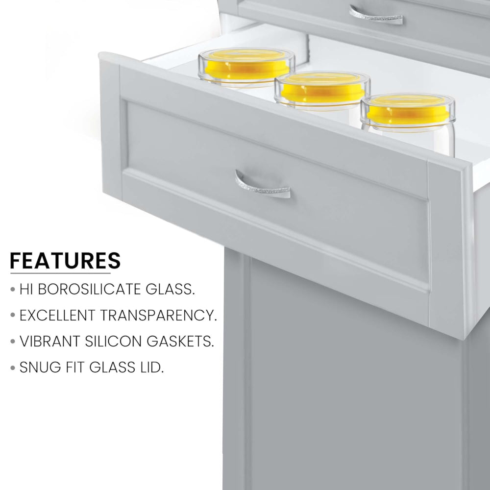Treo Borosilicate Glass Alin Jar with Glass Lid | Transparent | Microwave Safe