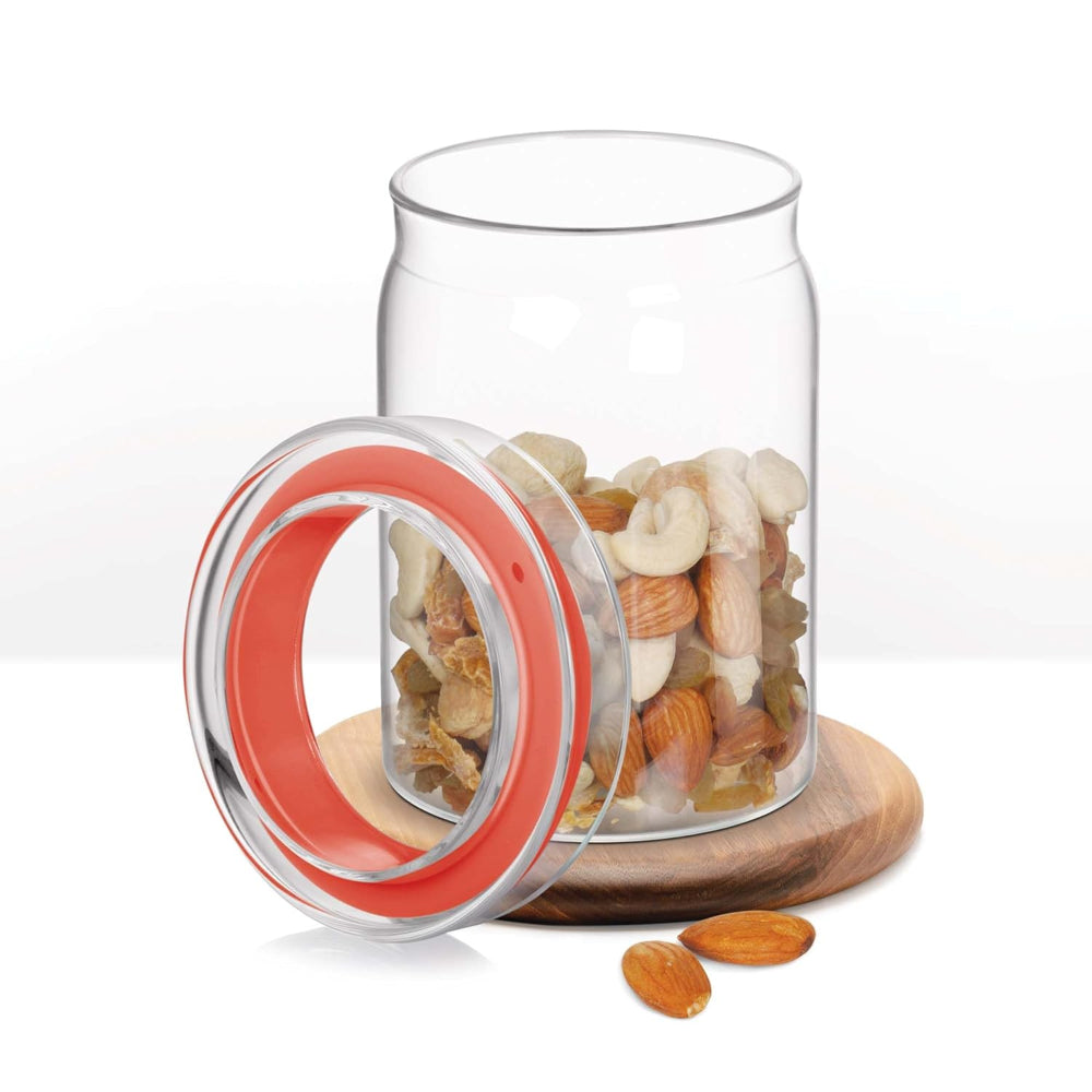 Treo Borosilicate Glass Alin Jar with Glass Lid | Transparent | Microwave Safe