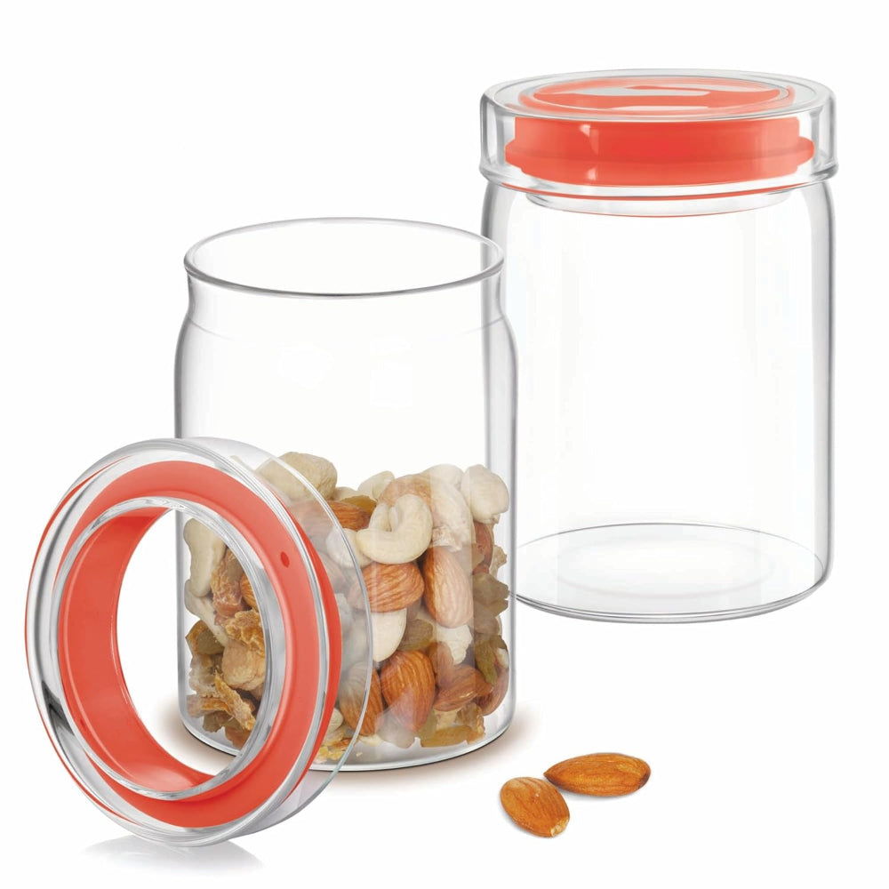 Treo Borosilicate Glass Alin Jar with Glass Lid | Transparent | Microwave Safe