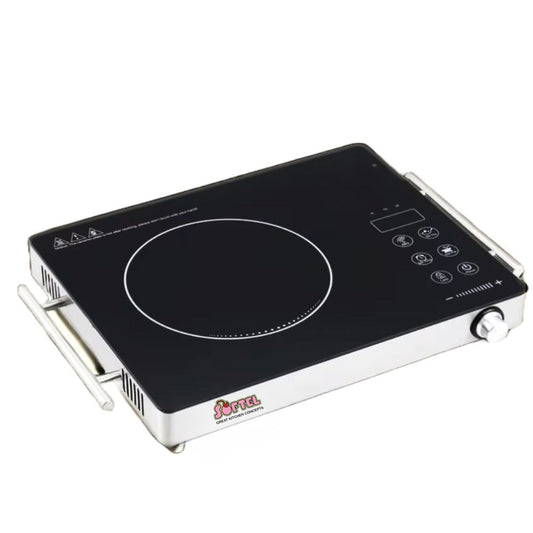 Softel - BEDIYA 2200 Watts Infrared Cooktop with Grill Rack | Stainless Steel & Ceramic | Black & Silver