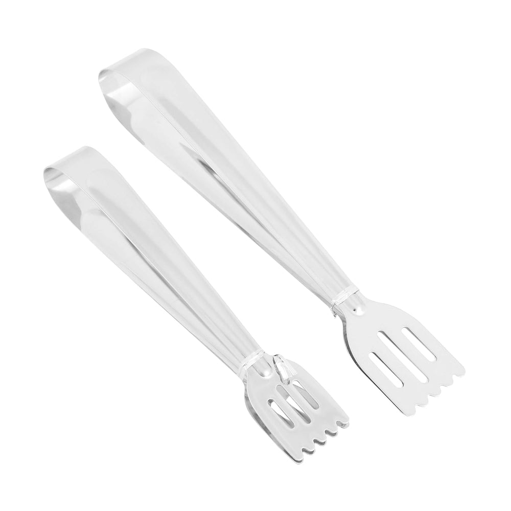 Classy Touch Stainless Steel Kitchen Tong - CT257 | Silver | Set of 2 Pcs