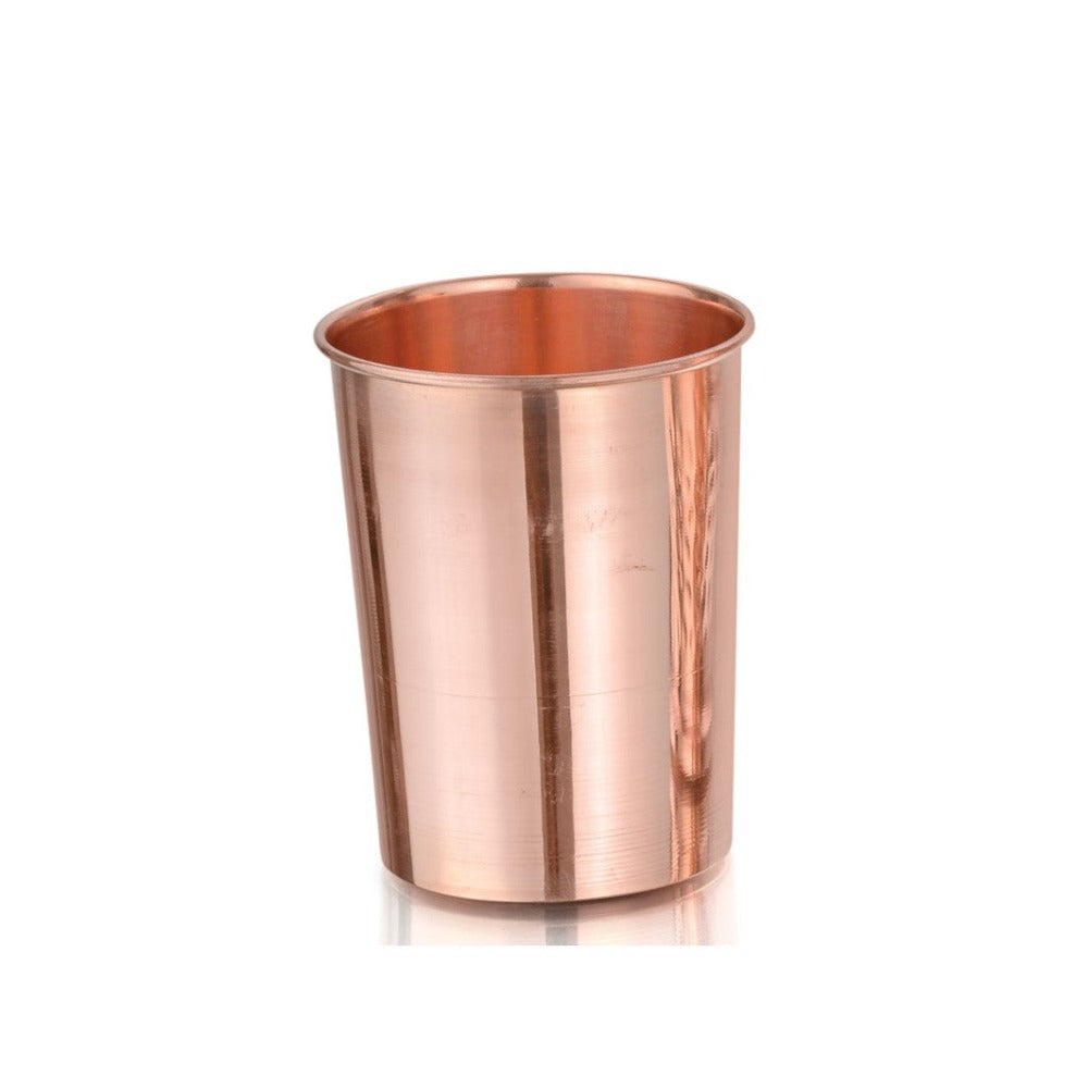 LaCoppera Amrapali 250 ML Plain Copper Water Glass | 1 Pc