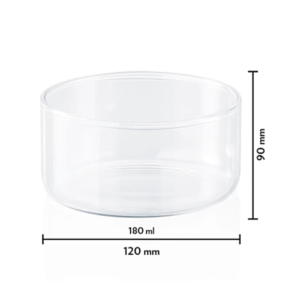 Borosil Large Vision 180 ML Katori Bowl | Transparent | Set of 6 Pcs