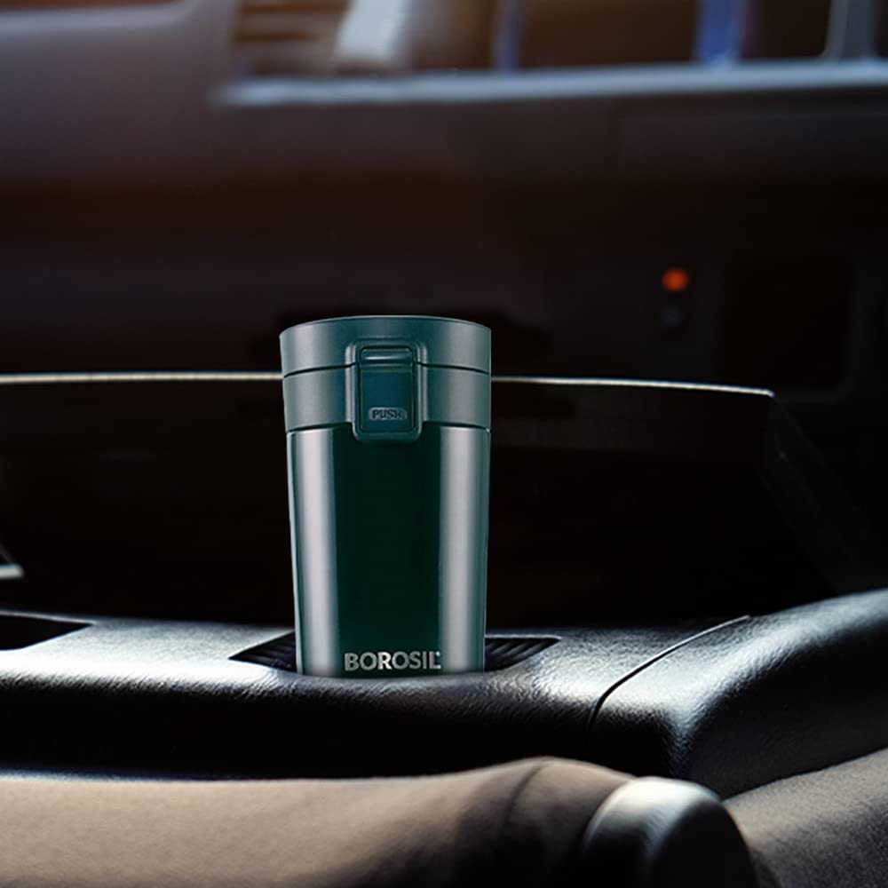 Borosil Coffeemate 300 ML Vacuum Insulated Stainless Steel Travel Mug | 8 Hours Hot and 14 Hours Cold | 1 Pc