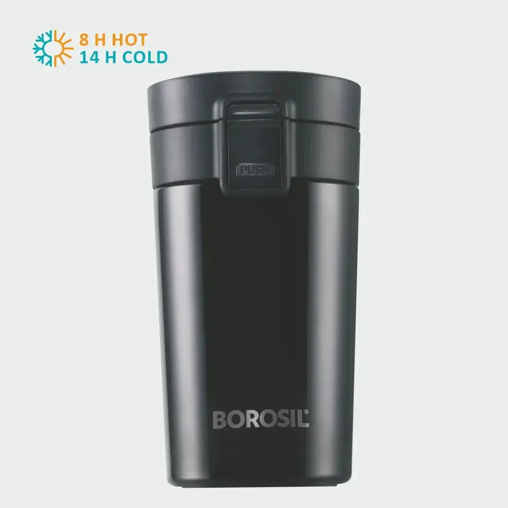 Borosil Coffeemate 300 ML Vacuum Insulated Stainless Steel Travel Mug | 8 Hours Hot and 14 Hours Cold | 1 Pc