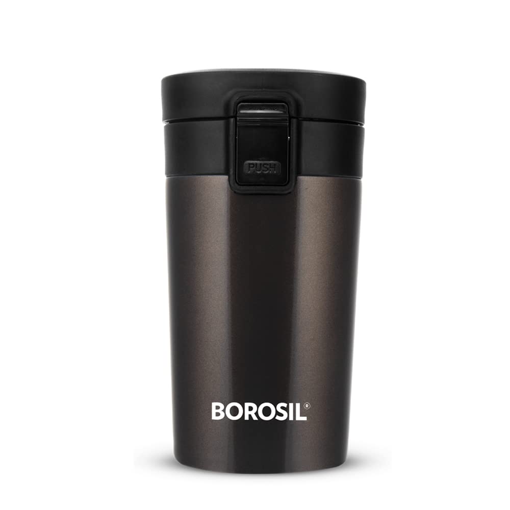Borosil Coffeemate 300 ML Vacuum Insulated Stainless Steel Travel Mug | 8 Hours Hot and 14 Hours Cold | 1 Pc