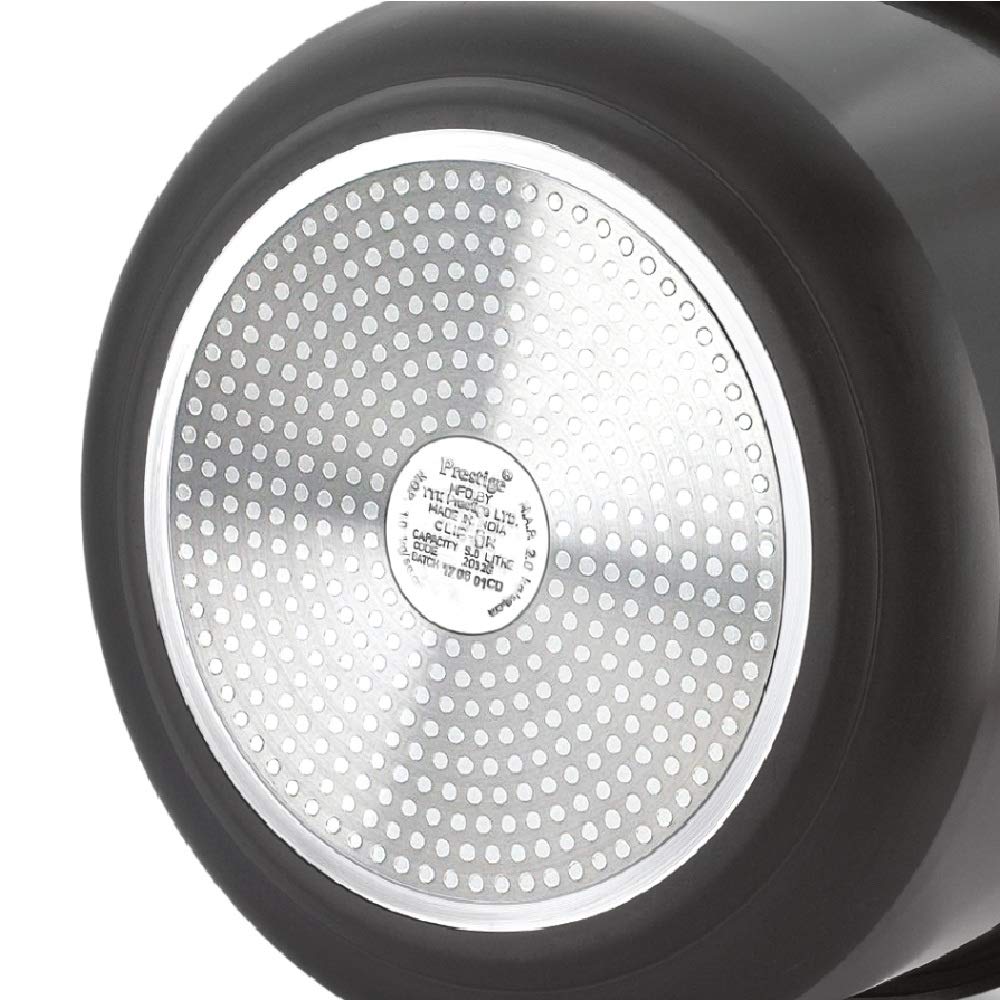 Prestige Clip-on Mini 3 Litre Hard Anodised Aluminium Pressure Cooker | Gas & Induction Compatible | Black