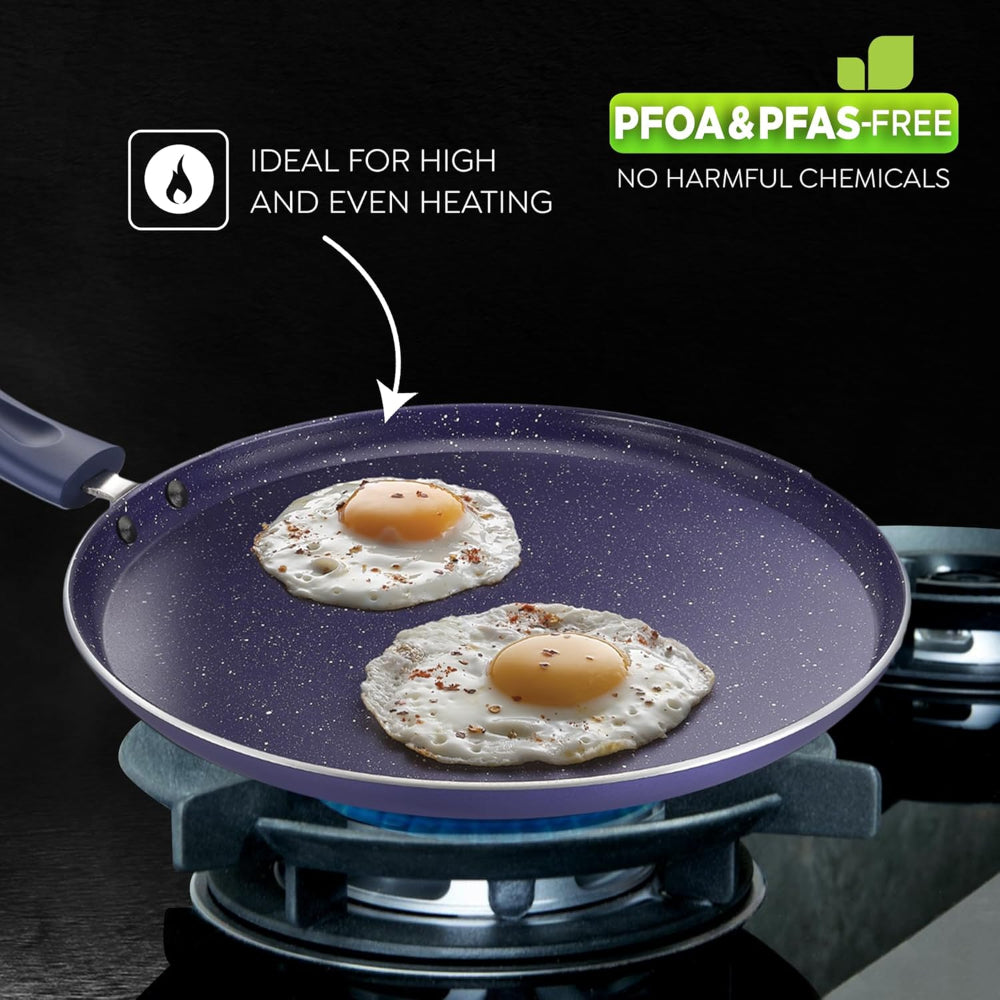 Prestige Ceraglide Ceramic Coating Non-Stick Aluminium Omni Tawa | Gas & Induction Compatible | Blue