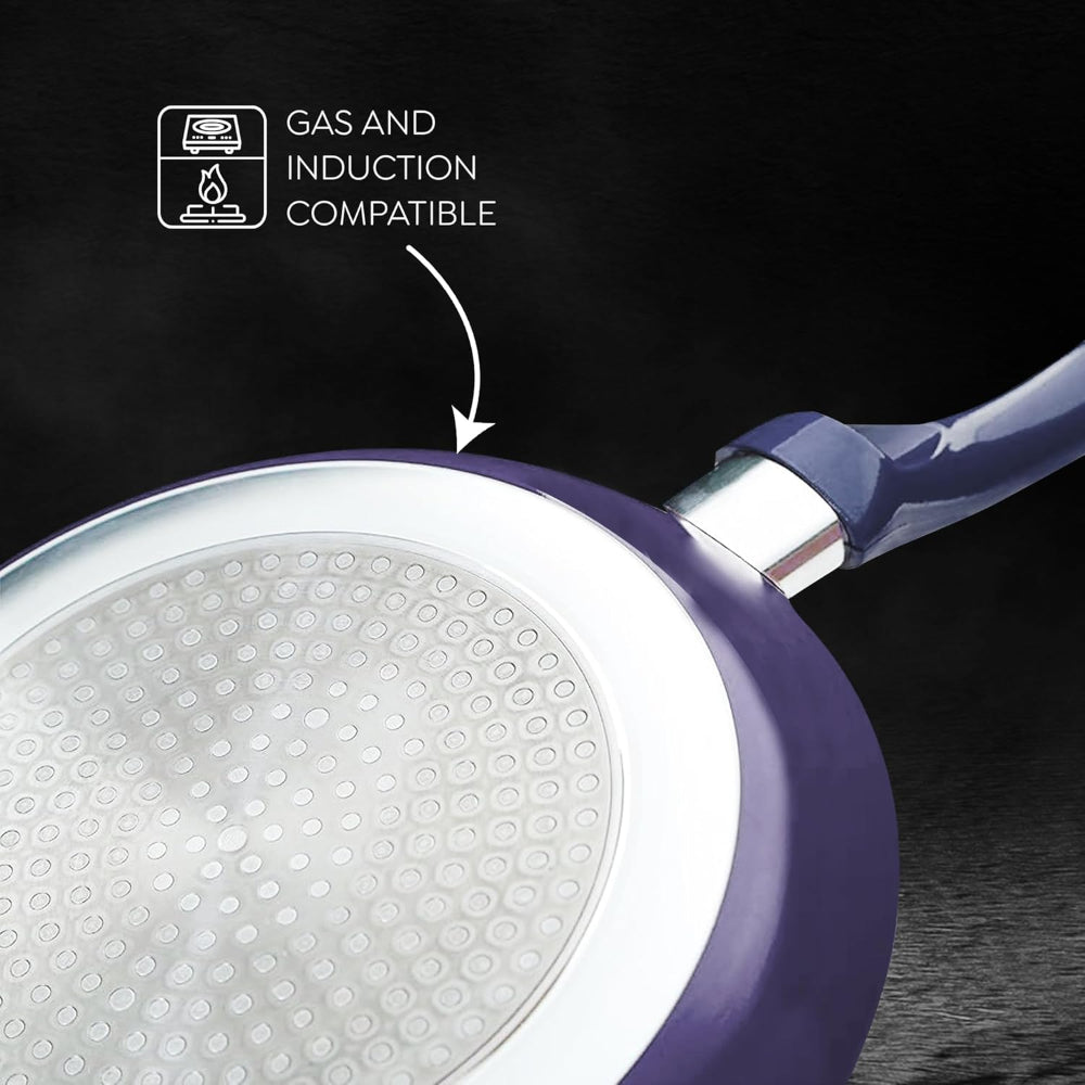 Prestige Ceraglide Ceramic Coated Non-Stick Fry Pan | Gas & Induction Compatible | Blue