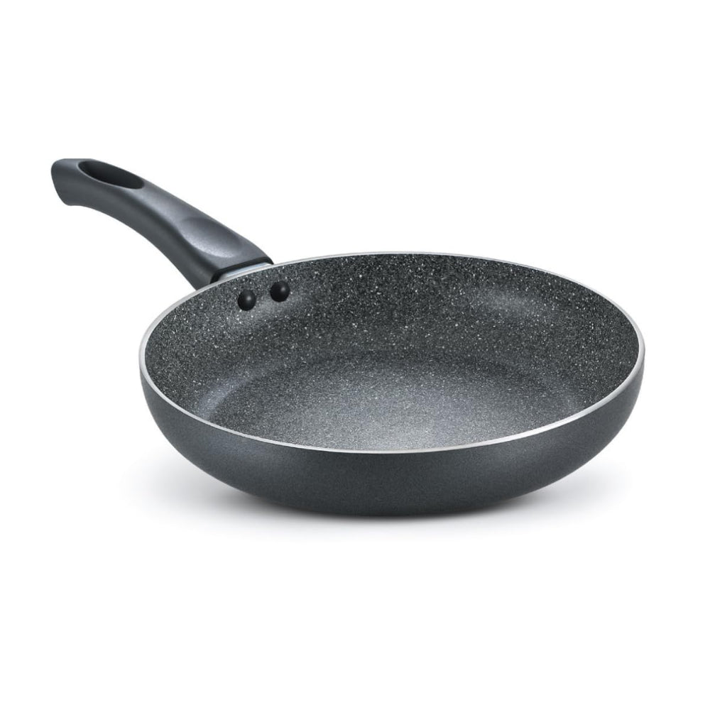 Prestige Omega Deluxe Granite Non-Stick Cookware Set - Concave Tawa + Fry Pan | Gas & Induction Compatible | Black | Set of 2 Pcs
