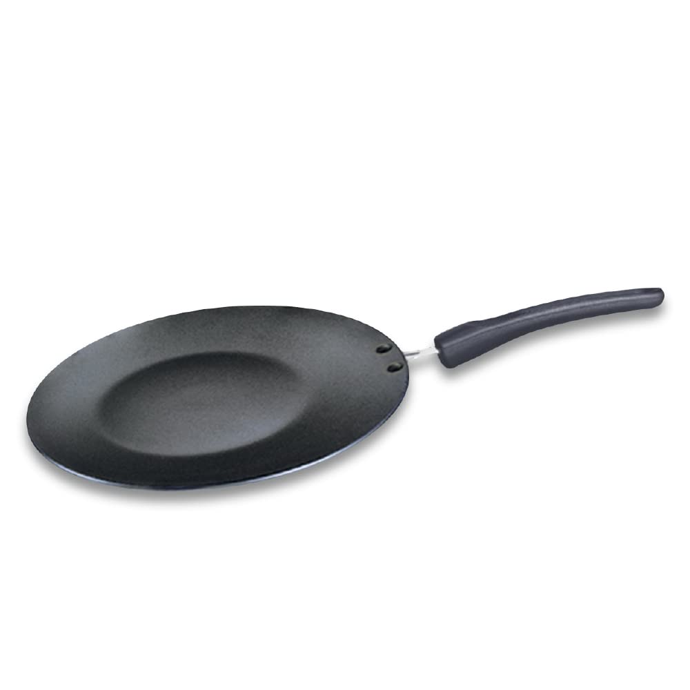 Prestige Omega Deluxe Granite Non-Stick Cookware Set - Concave Tawa + Fry Pan | Gas & Induction Compatible | Black | Set of 2 Pcs