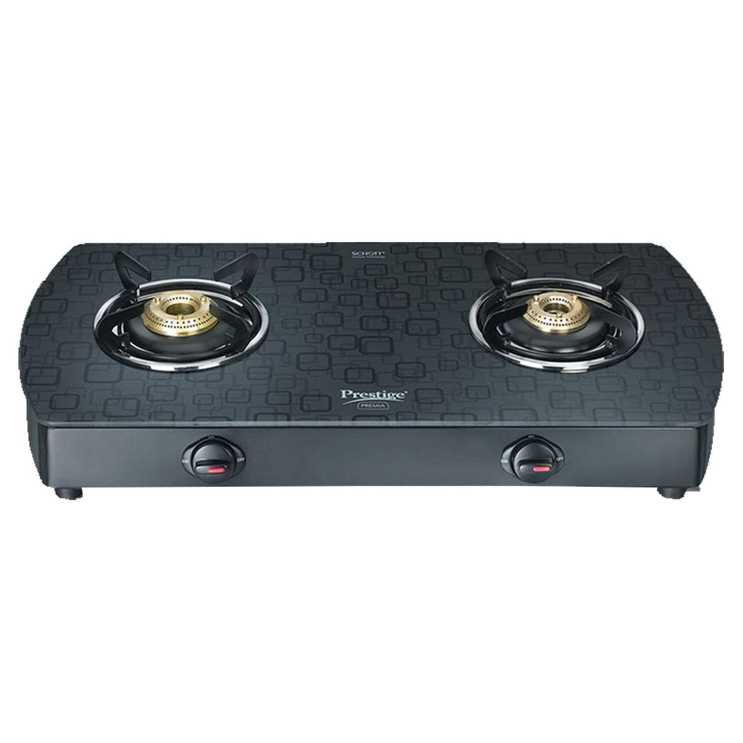 Prestige Premia Schott Glass Top GTS 02L (D) Gas Stove | Black