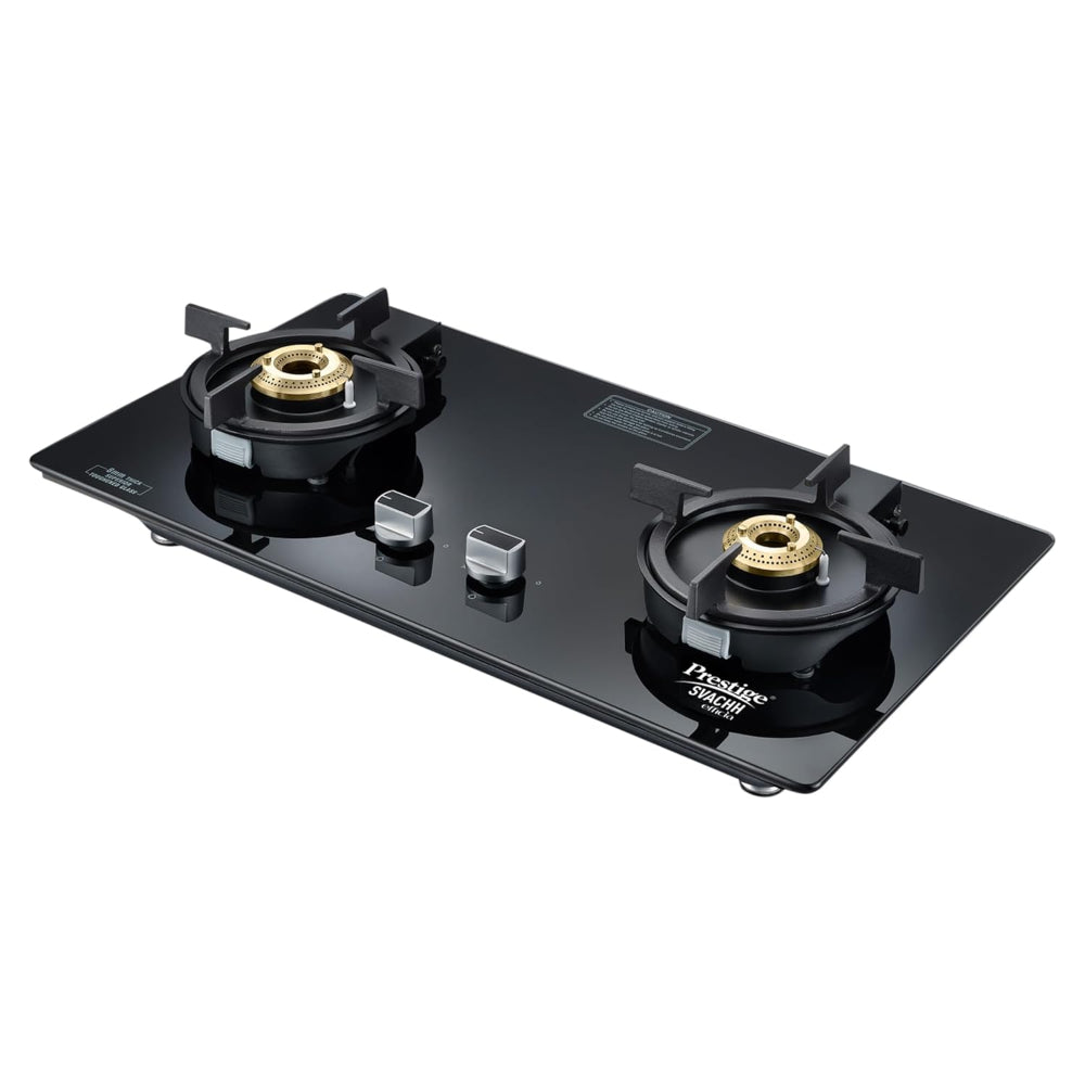 Prestige Svachh Efficia 02 AI Toughened Glass Top Hob | Multi Spark Ignition System | Black