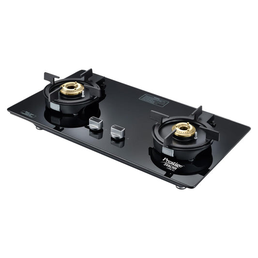 Prestige Svachh Efficia 02 AI Toughened Glass Top Hob | Multi Spark Ignition System | Black