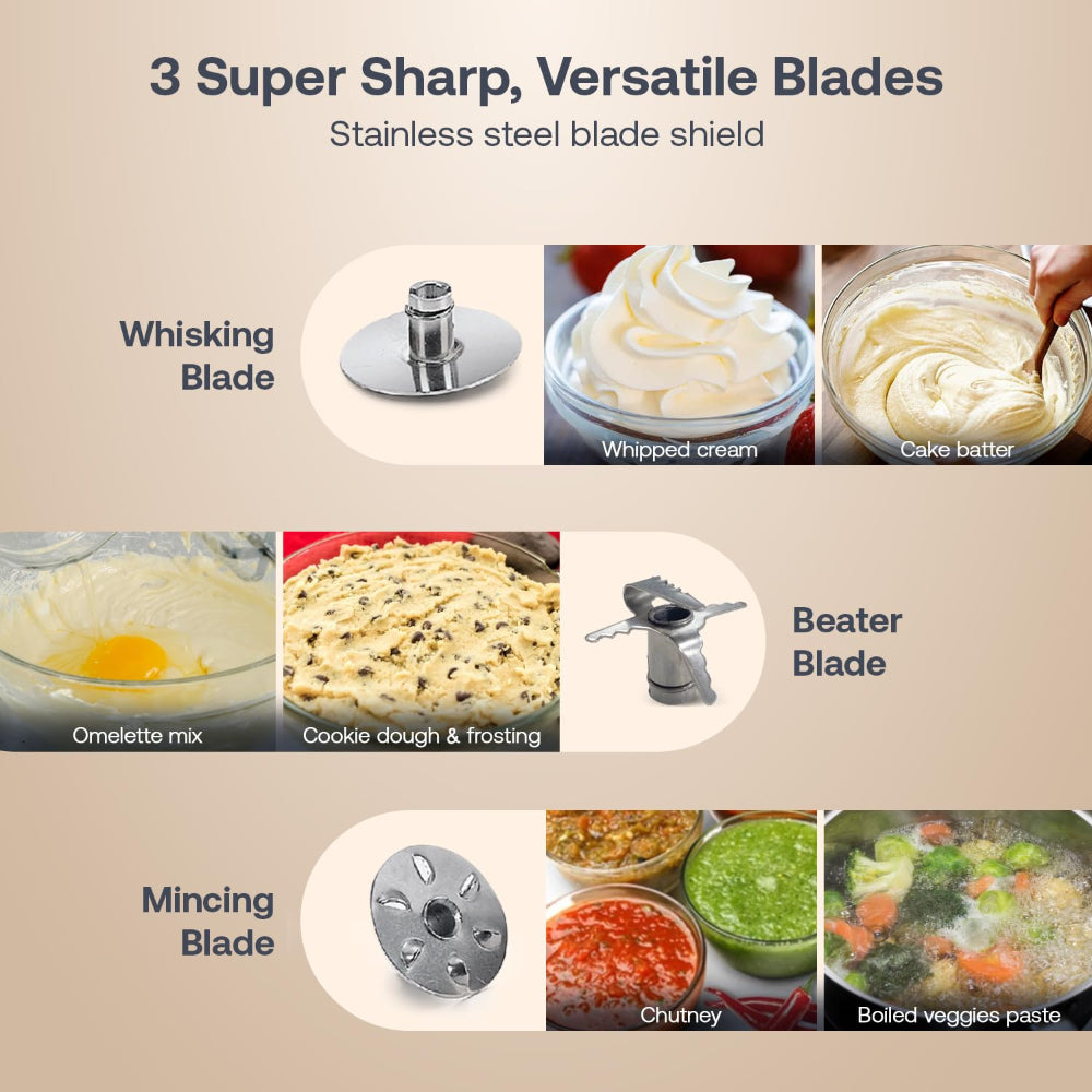 Prestige Blend X 250 Watts Electric Hand Blender | Dual Hot & Cold blending | Grey & White