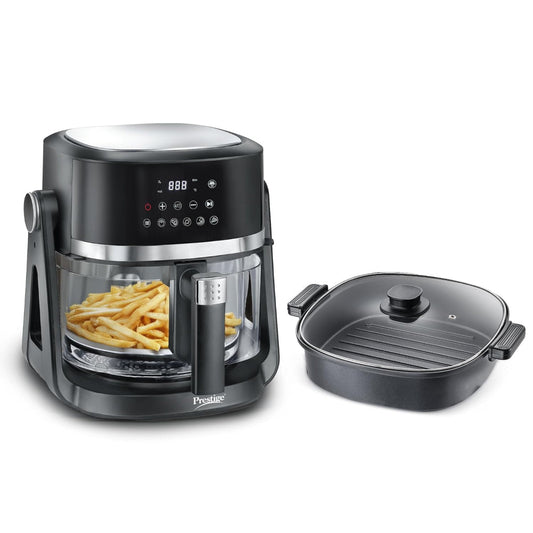 Prestige Air Flip All-In-One 4.5 Litre Air Fryer | Air Frying and Grilling with a Flip | 5 Preset Menu | Black