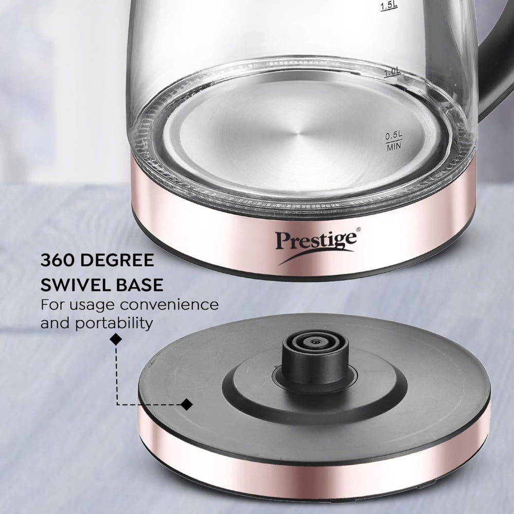 Prestige Borosilicate Glass PKGB 1.8 Litre Electric Kettle | Transparent