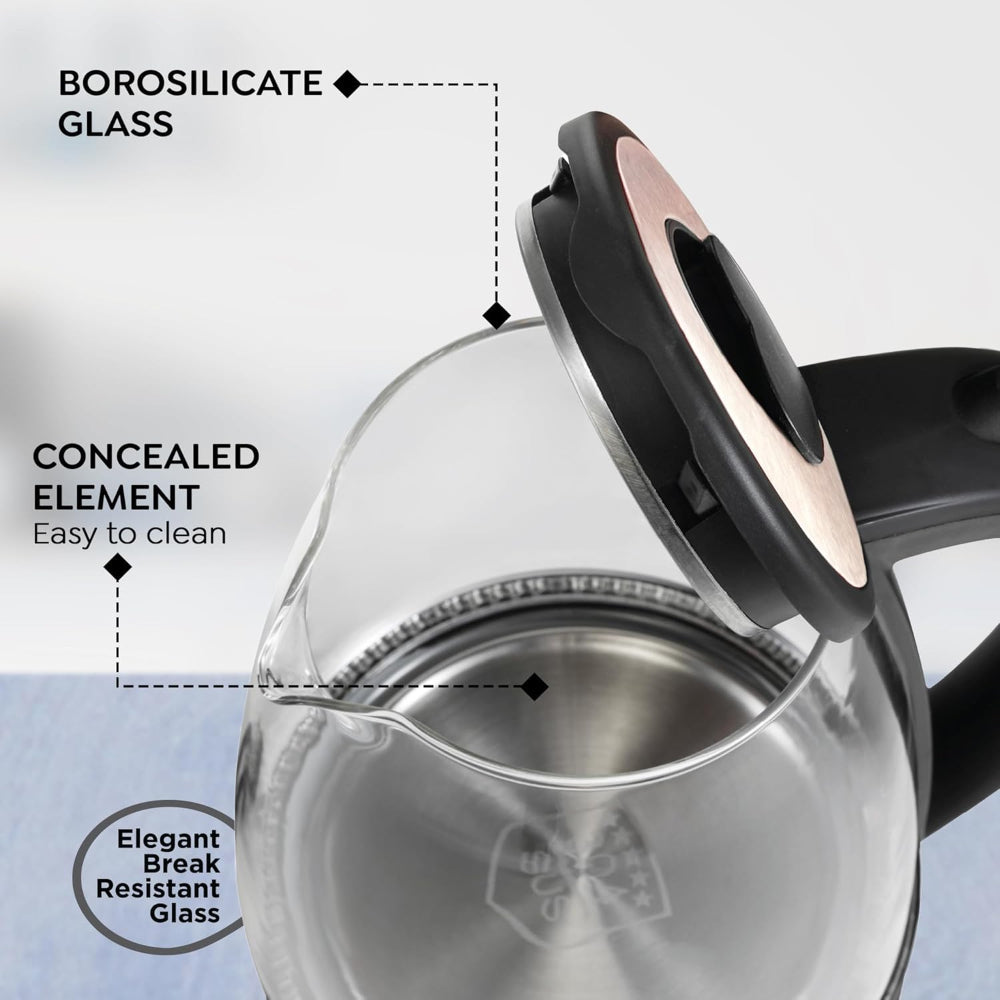Prestige Borosilicate Glass PKGB 1.8 Litre Electric Kettle | Transparent