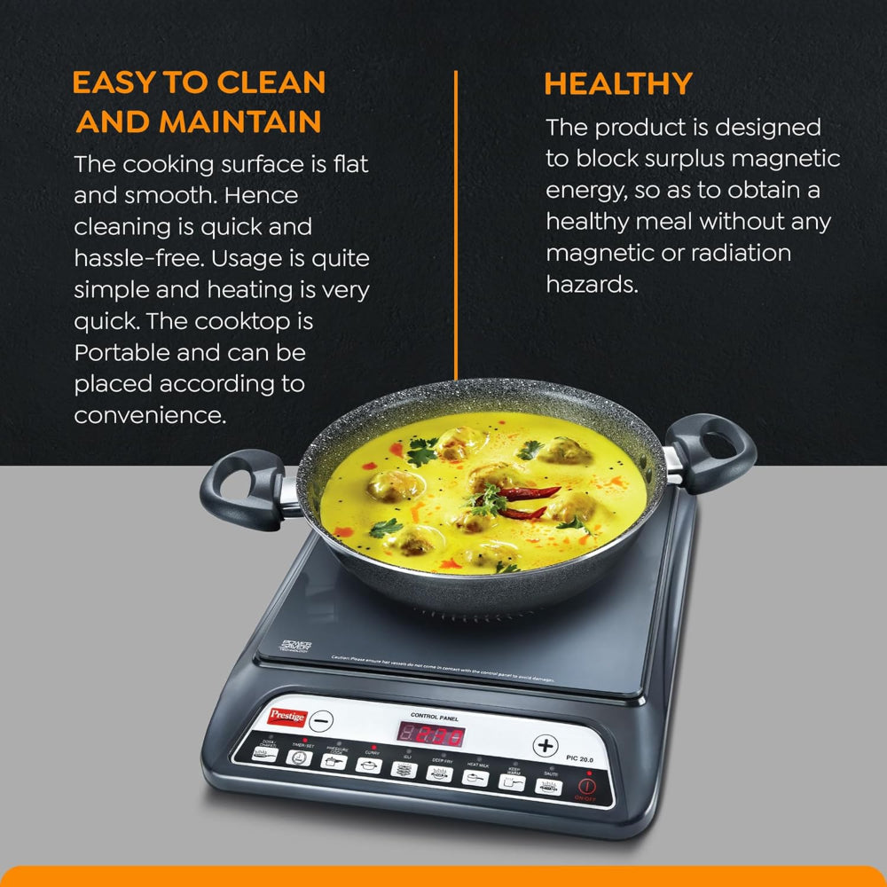 Prestige PIC 20 1600 Watt Induction Cooktop | Black