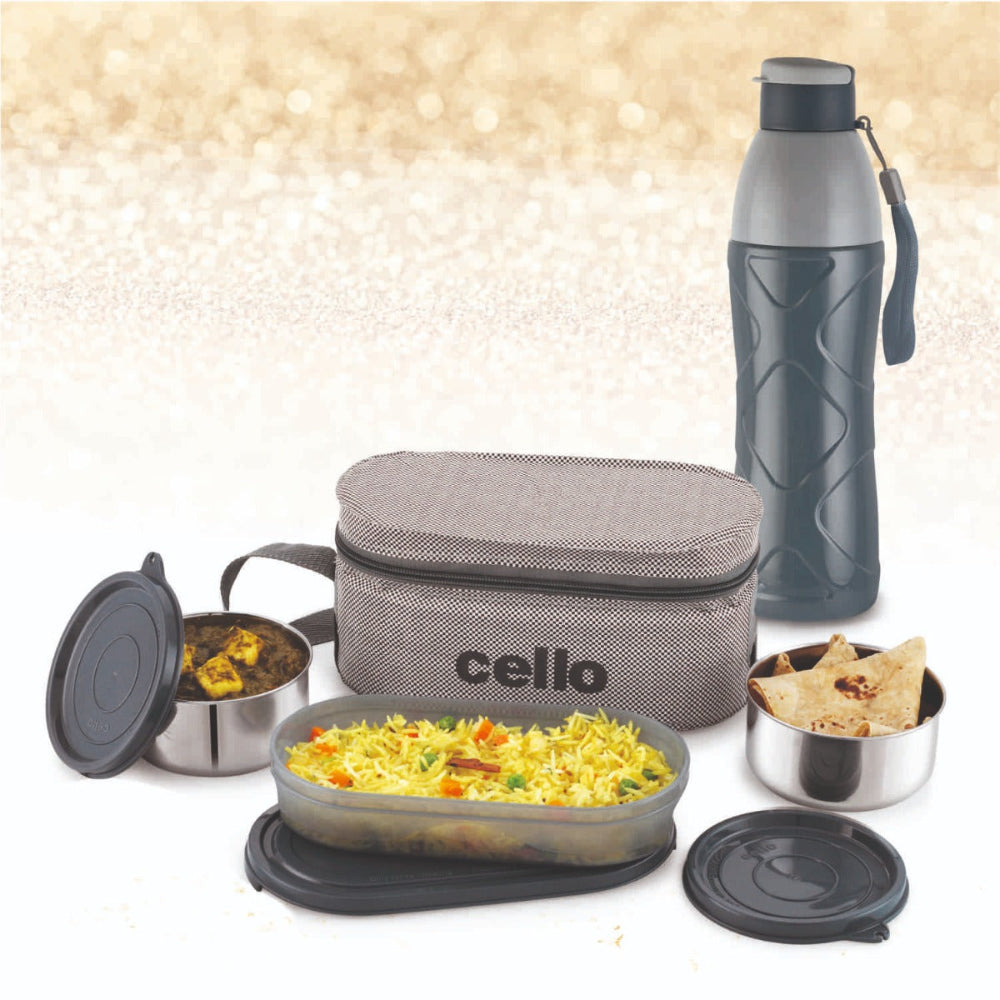Cello Zion Gift Set – Insulated Tiffin Box with Bottle | Set of 2 Pcs