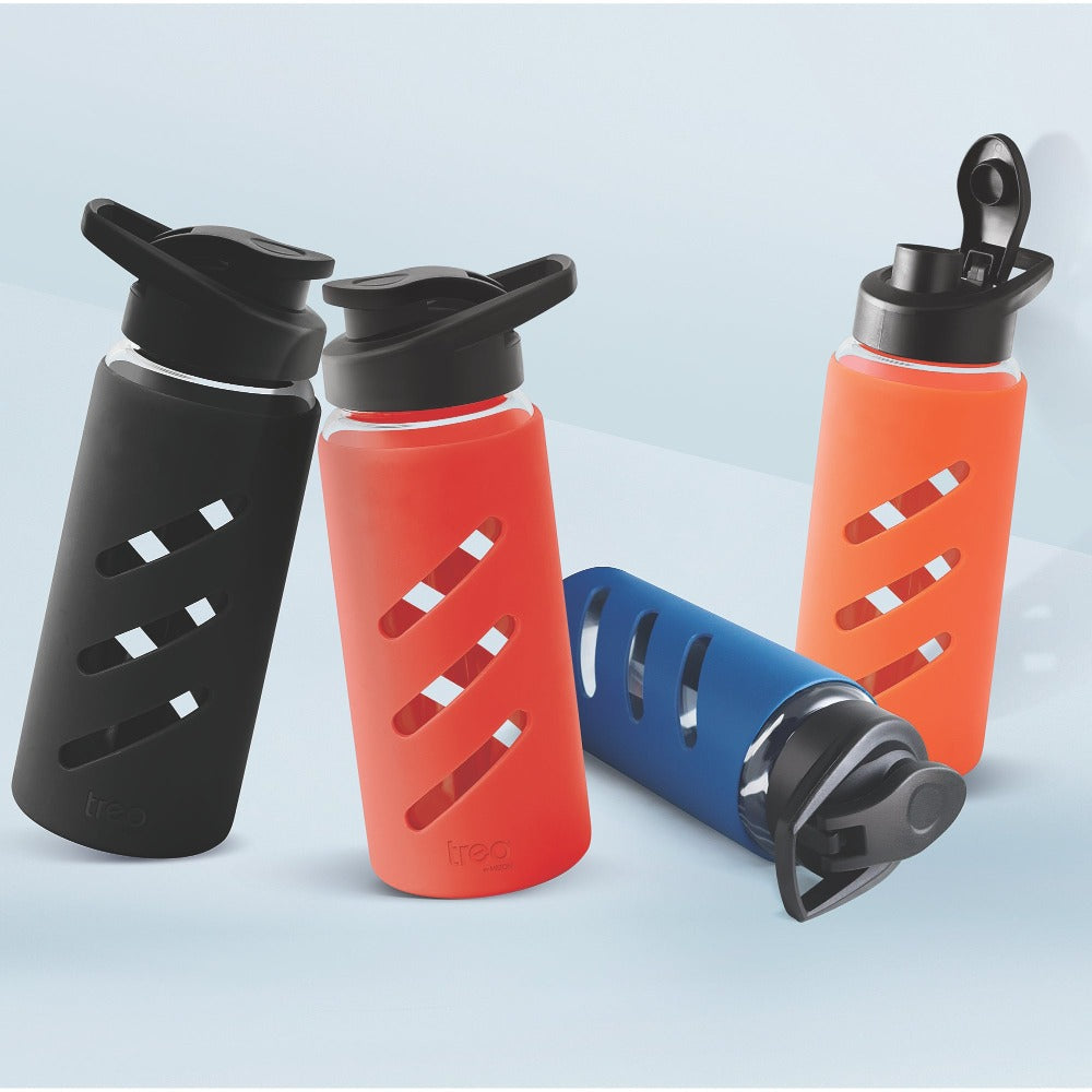 Treo Proteger Borosilicate Glass Bottle with Silicon Protector | 1 Pc