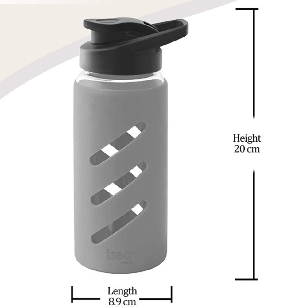 Treo Proteger Borosilicate Glass Bottle with Silicon Protector | 1 Pc