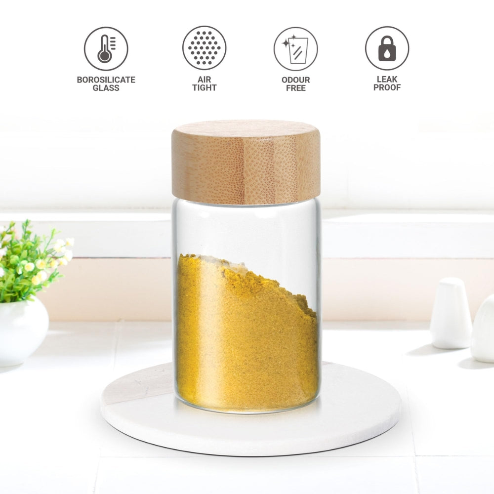 Treo Borosilicate Round Mini Jar | Transparent | Set of 3 Pcs