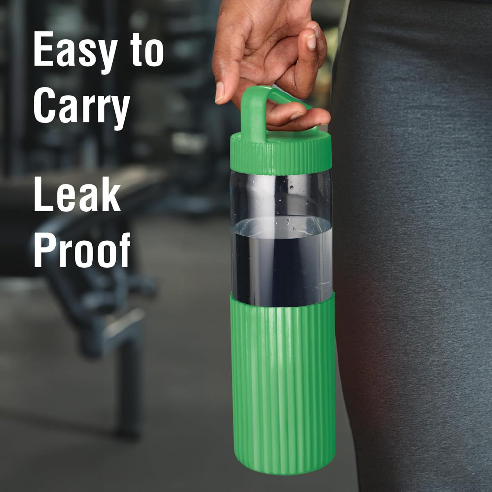 Treo Armor 700 ML Borosilicate Glass Water Bottle with Silicone Sleeve | 1 Pc