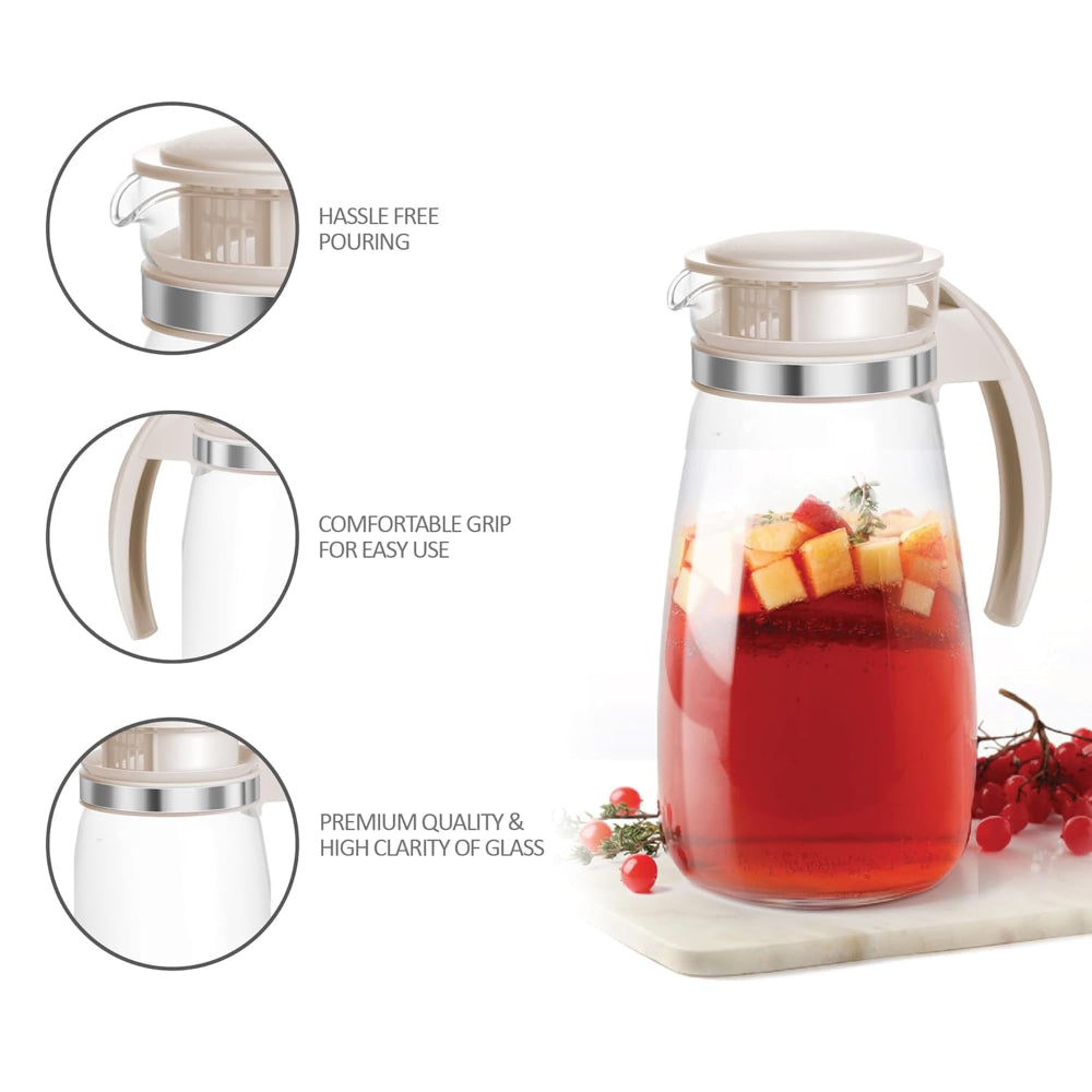 Treo Nimbus Lemon Set - 1 Jug + 6 Glasses | Transparent | Set of 7 Pcs