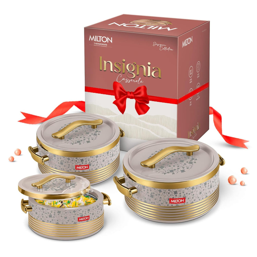 Milton Insignia Inner Stainless Steel Insulated Jr. Casserole Set | Set of 3 Pcs
