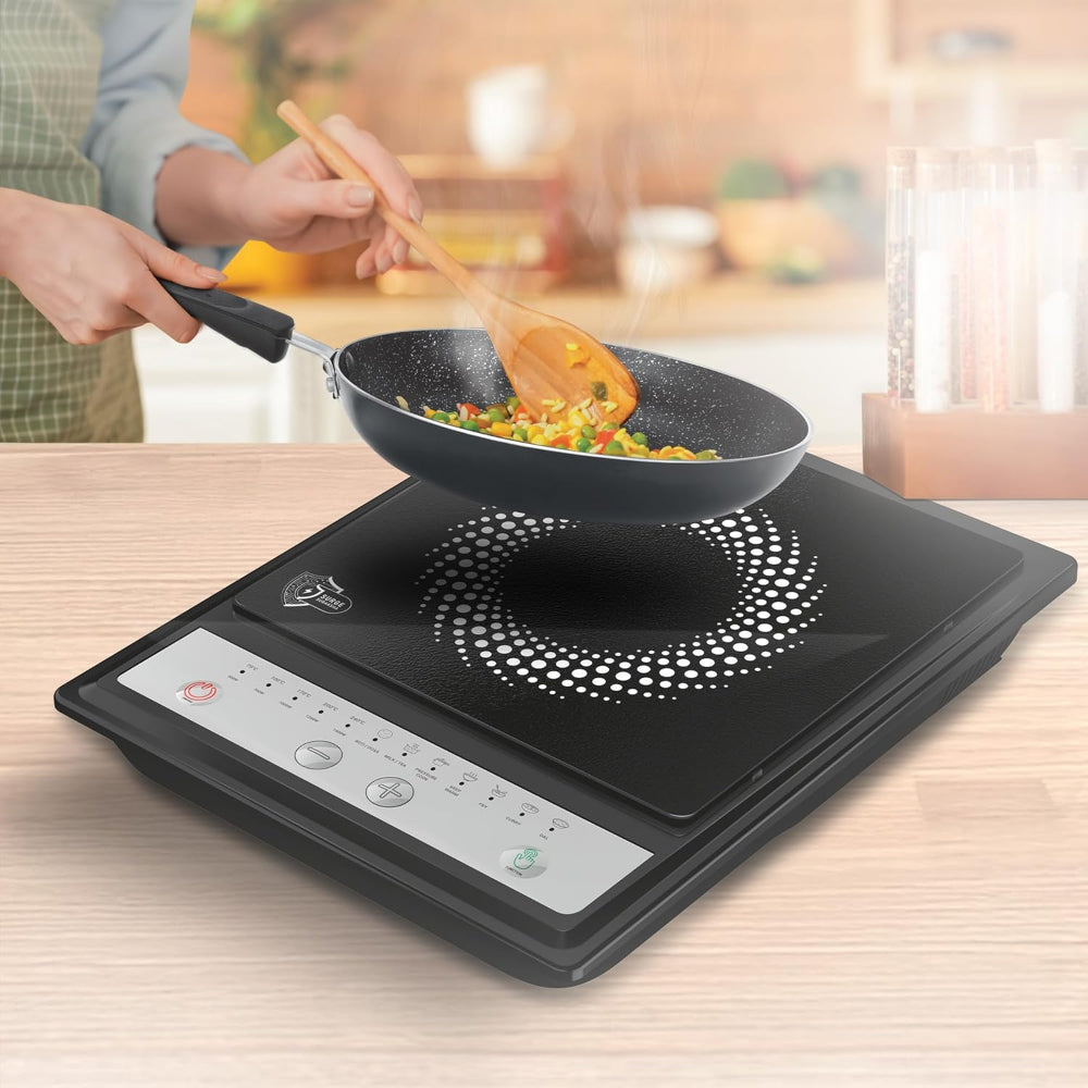 Milton Elio 14.0 1400 Watts Portable Induction Cooktop | 5KV Surge Protection | Black
