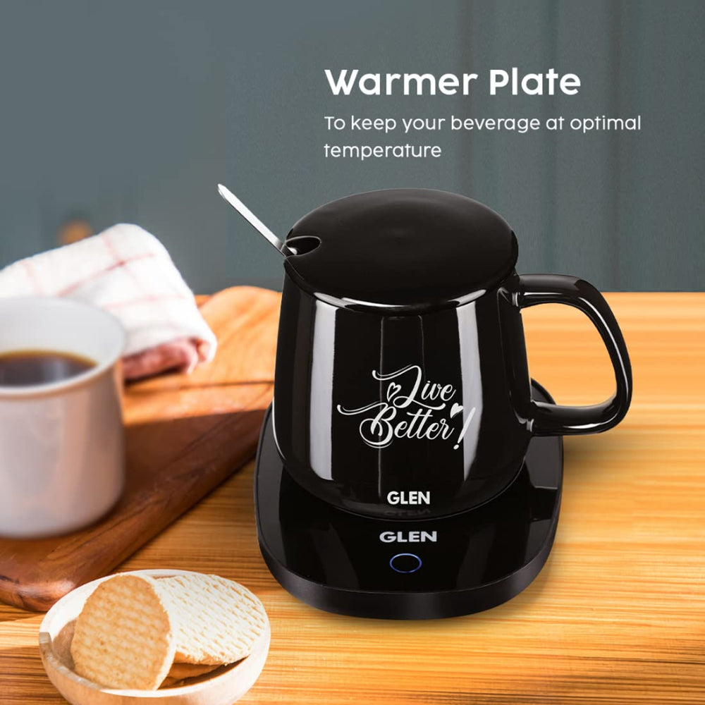 Glen Electric 16 Watts Coffee Mug Warmer Plate with Auto Shut Off and Heating Function | Black