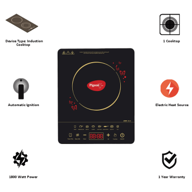Pigeon Acer Plus Induction Cooktop 1800 watts with Feather touch control | Black