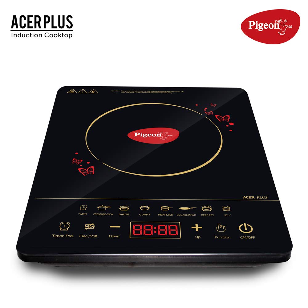 Pigeon Acer Plus Induction Cooktop 1800 watts with Feather touch control | Black