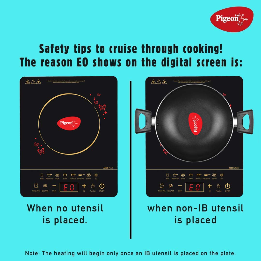 Pigeon Acer Plus Induction Cooktop 1800 watts with Feather touch control | Black