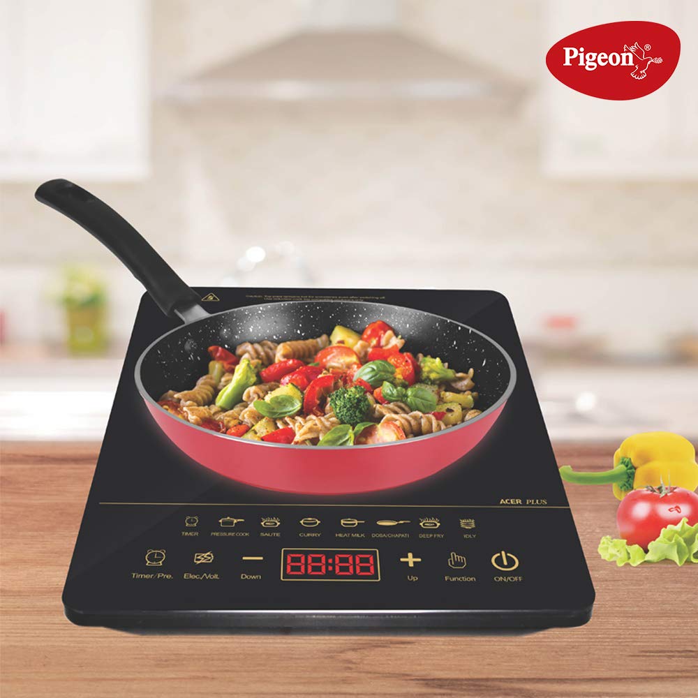 Pigeon Acer Plus Induction Cooktop 1800 watts with Feather touch control | Black