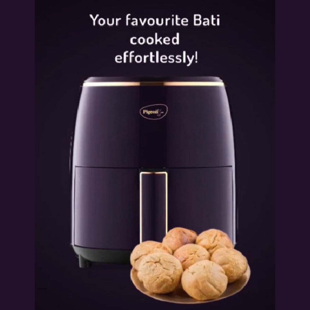 Pigeon Healthifry Plus 1400 Watt 4.2 Litre Digital Air Fryer | 360° High Speed Air Circulation Technology | Purple