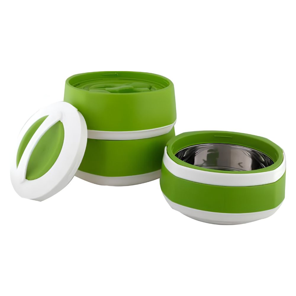Pinnacle Phoenix Matt Three Layer Insulated Stainless Steel Casserole | Picnic Lunch Pot | 3 Container