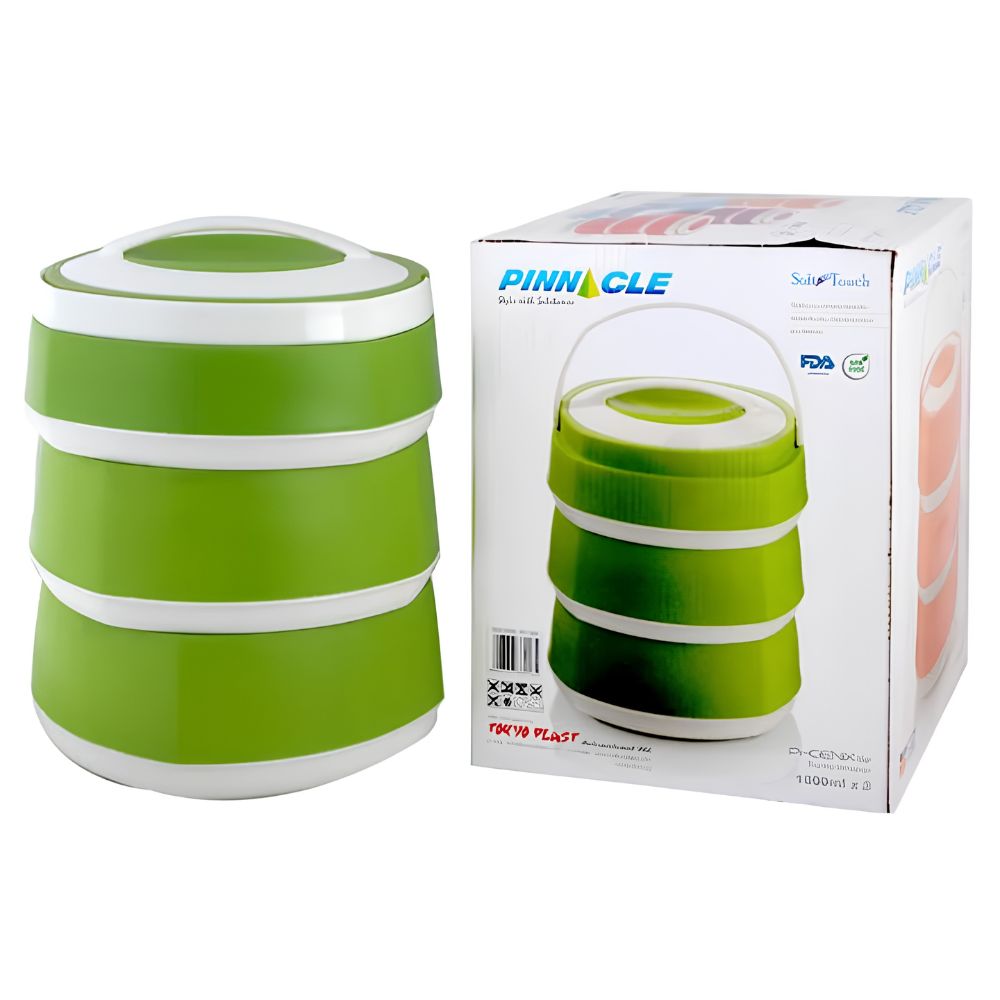 Pinnacle Phoenix Matt Three Layer Insulated Stainless Steel Casserole | Picnic Lunch Pot | 3 Container