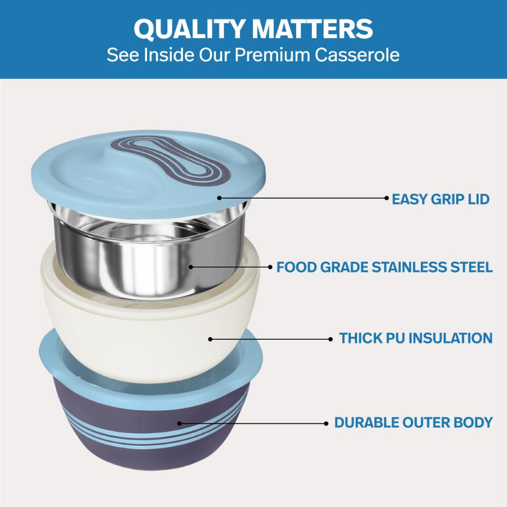 Pinnacle Palazio Insulated Casserole Set | Set of 3 Pcs