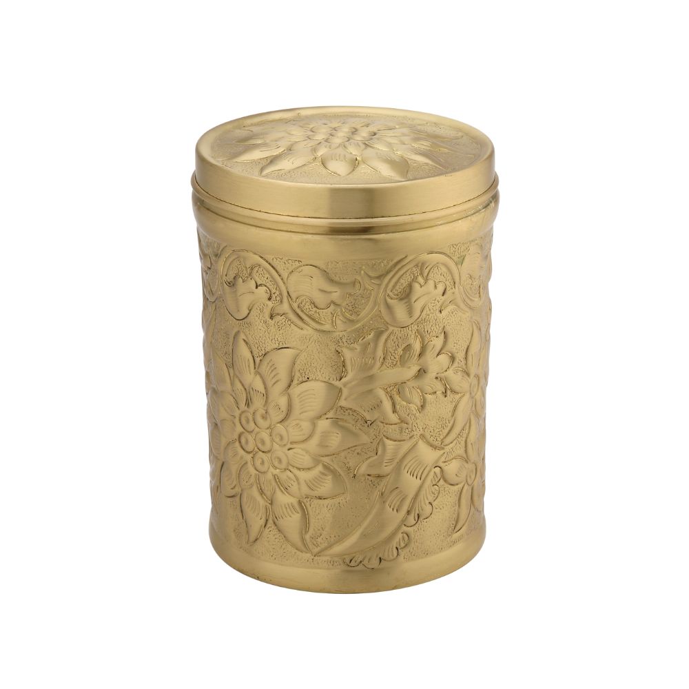 LaCoppera Pure Brass Nikashi Dabba | Spice & Snack Container | 1 Pc