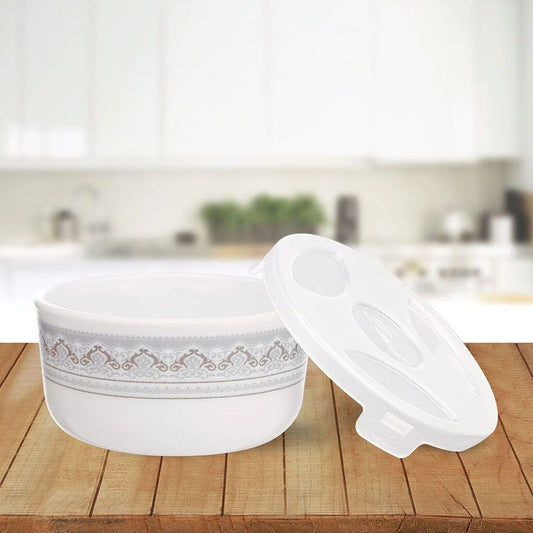 Larah by Borosil Opalware Katori with Lid | 6 Bowls and 6 Lids