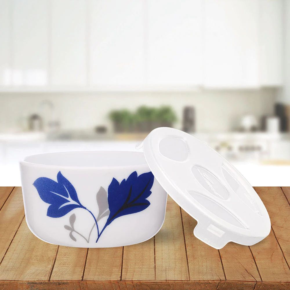 Larah by Borosil Opalware Katori with Lid | 6 Bowls and 6 Lids