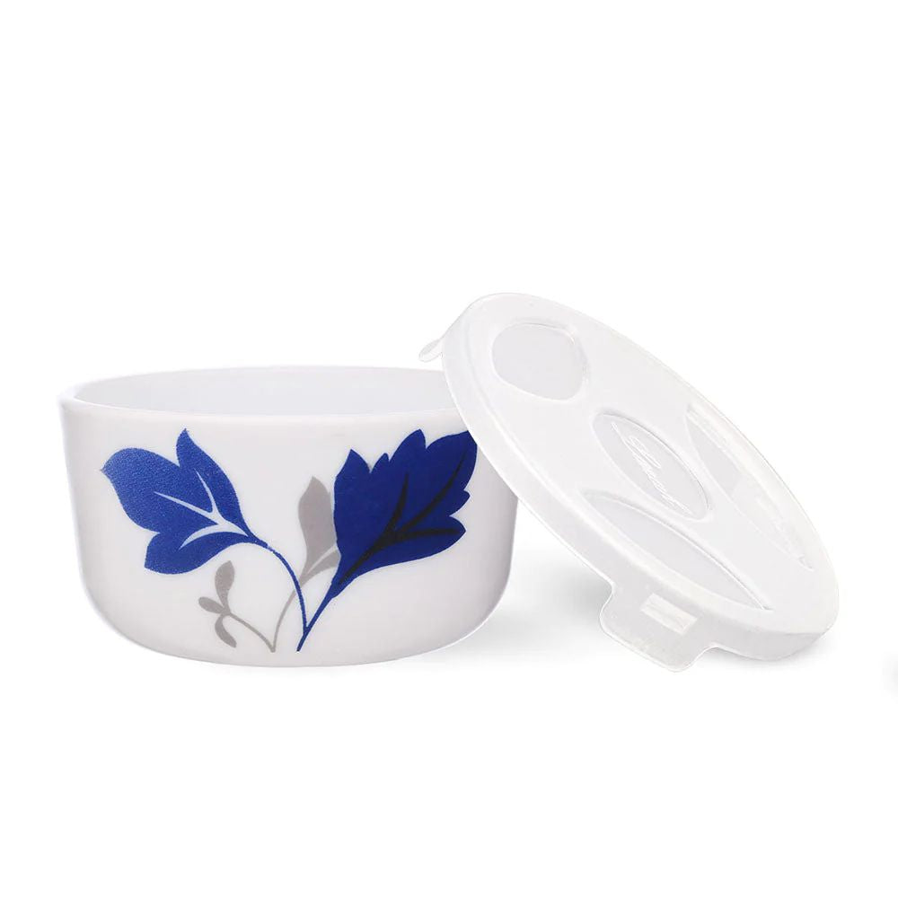 Larah by Borosil Opalware Katori with Lid | 6 Bowls and 6 Lids