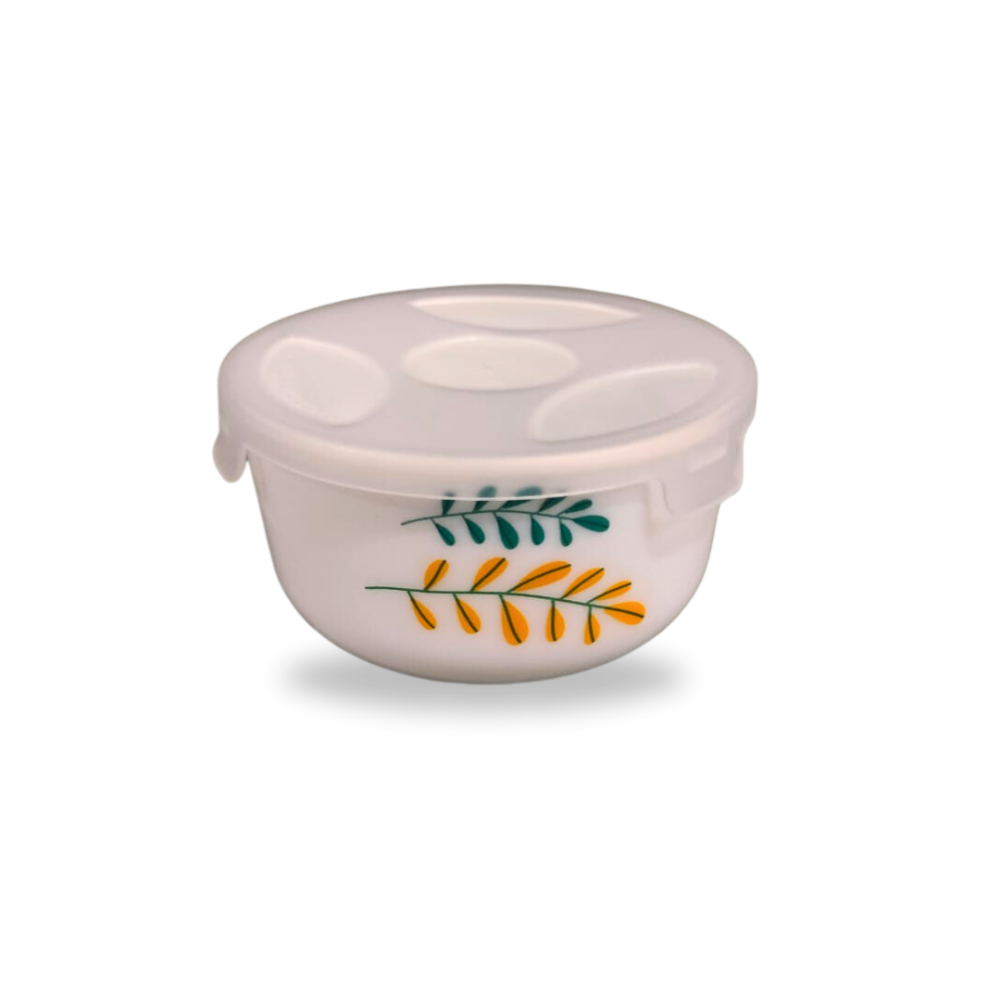 Larah by Borosil Opalware Katori with Lid | 6 Bowls and 6 Lids