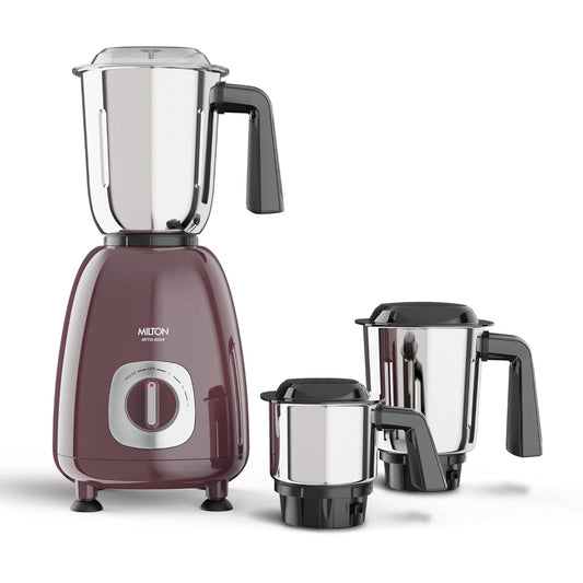 Milton Artis 800 Watts Mixer Grinder with 3 Jars | Wine