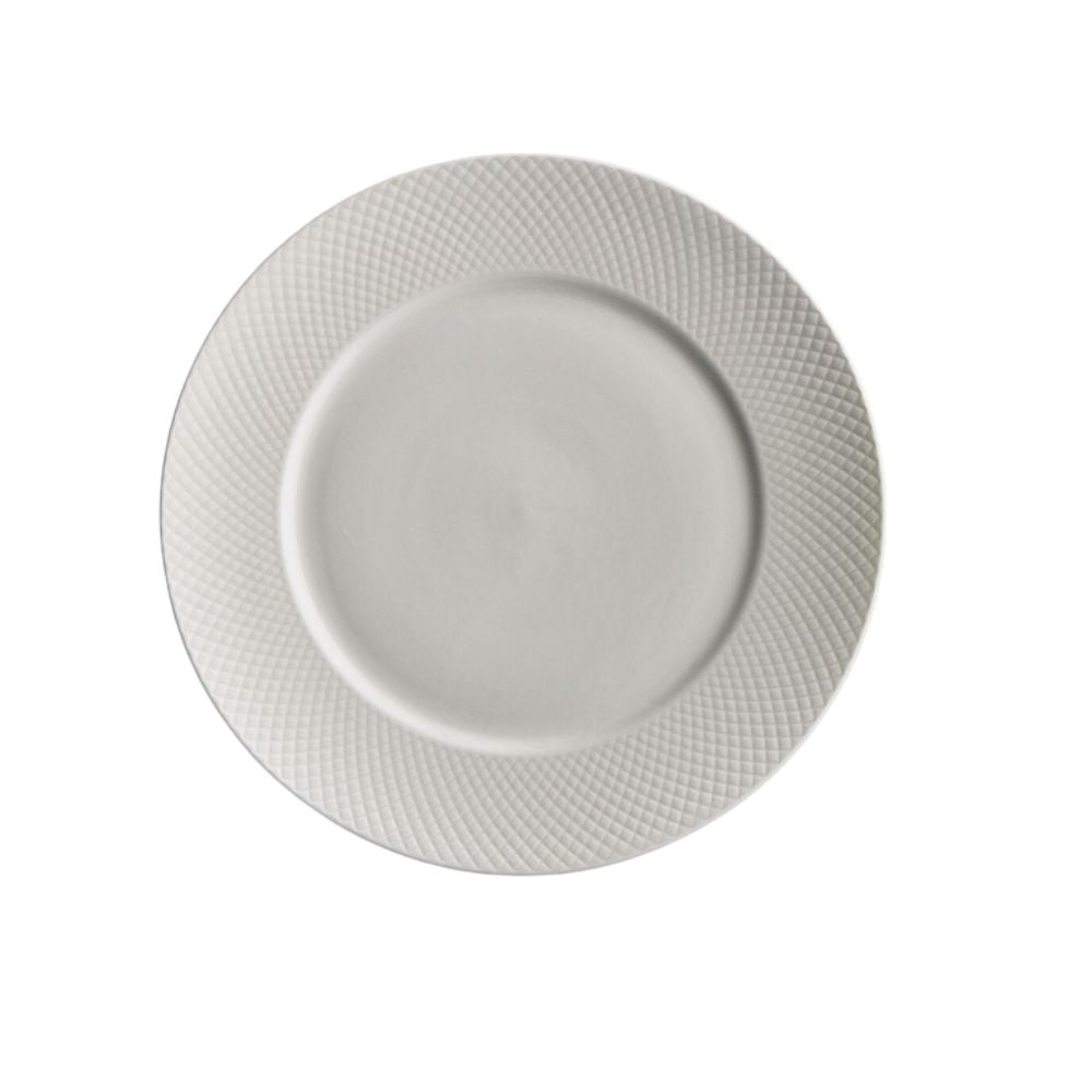 Clay Craft Diamond Plain 11 Inch Georgian Plate | White | Set of 2 Pcs